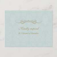 Shabby Chic Vintage Damask Modèle de mariage RSVP