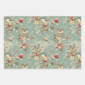  Shabby Chic Vintage Kerst Inpakpapier Vel (Voorkant 2)