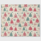 Shabby Chic Vintage kerstboom Cadeaupapier (Vlak)