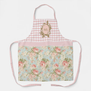 Shabby Chic Vintage Roze Rozen Bloem Monogram Schort
