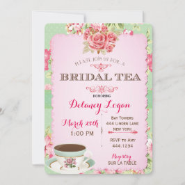 Shabby Chic Vrijgezellenfeest Tea Invitation Kaart