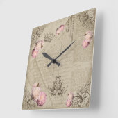 Shabby Chic - wandklok Vierkante Klok (Hoek)
