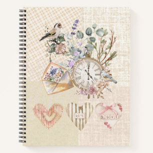 Shabby chic Waterverf Aardse textuur Notitieboek