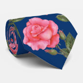 Shabby Chic Waterverf Pink Rose Floral Pattern Stropdas (Opgerold)