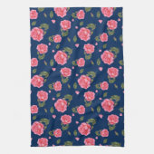 Shabby Chic Waterverf Pink Rose Floral Pattern Theedoek (Verticaal)