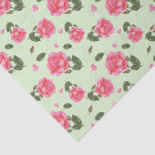 Shabby Chic Waterverf Pink Rose Floral Pattern Tissuepapier (Detail)
