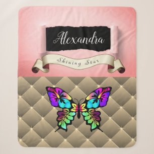 Shabby Chic Whimsical Pop Art Collage Sherpa Deken