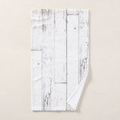 Shabby Chic White Wood Rustic Farmhouse (Serviette à main)