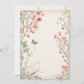 Shabby Chic Wildflower Bruiloft Kaart (Achterkant)