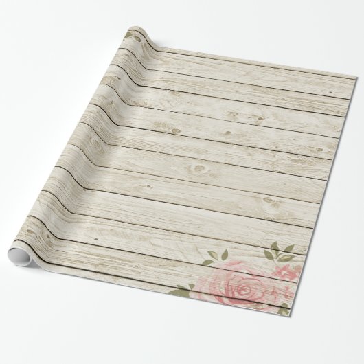 Shabby Chic Wood Texture Cadeaupapier (Uitgerold)