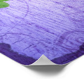 Shabby Chic Yellow Roses Lila achtergrond Poster (Hoek)