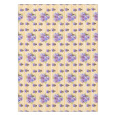 Shabby Chic Yellow Stripe Pansy Floral Tablecloth Tafelkleed (Voorkant)