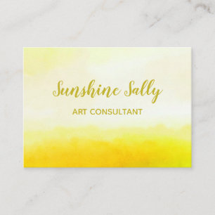 Shabby Chic Yellow Waterverf Wash Achtergrond Visitekaartje
