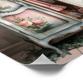 shabby chique garderobe bloemenwandkunst poster (Hoek)