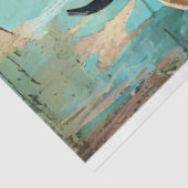 Shabby chique koe in zachte pastel decoupage tissuepapier (Detail)