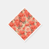 Shabby chique koraal bloemen servet (Hoek)