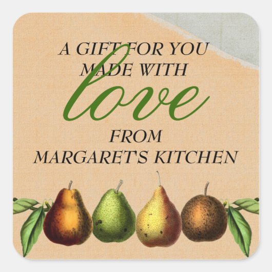 Shabby chique  peren Fruit Gift label labels (Voorkant)