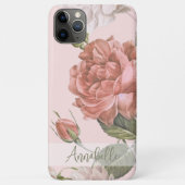 Shabby Chique Perzik Blush Roze Rozen Bloemen Patr Case-Mate iPhone Case (Achterkant)