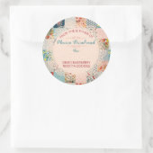 Shabby chique quilt uit de keuken van het voedselc ronde sticker (Tas)