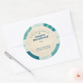 Shabby chique quilt uit de keuken van het voedselc ronde sticker (Envelop)