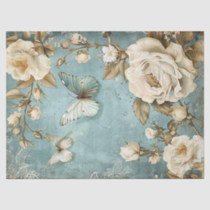  shabby chique vlinder & rozen tissue papier