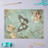  shabby chique vlinder & rozen tissue papier (Craft)