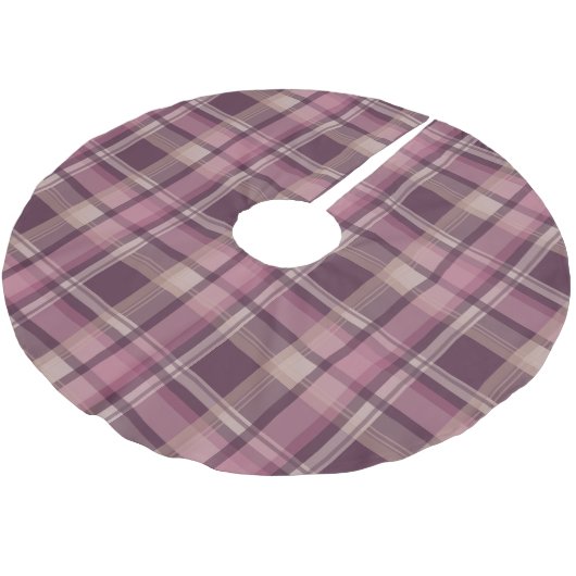 Shabby Chlc Diep Roze Plaid Kerstboom Base Rok (Gekanteld)