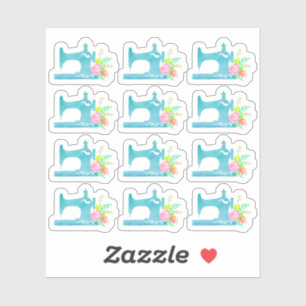 Shabby Cottage Chique Naaimachine Bloemenplanner Sticker