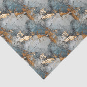 Shabby Dusty Blauw en Goud Patroon Decoupage Papie Tissuepapier (Detail)