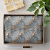 Shabby Dusty Blauw en Goud Patroon Decoupage Papie Tissuepapier (Geschenk)