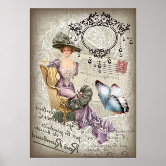 shabby elegance chandelier  Victoriaans Poster (Voorkant)