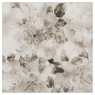 shabby elegant witte grijze rozen floraal stof