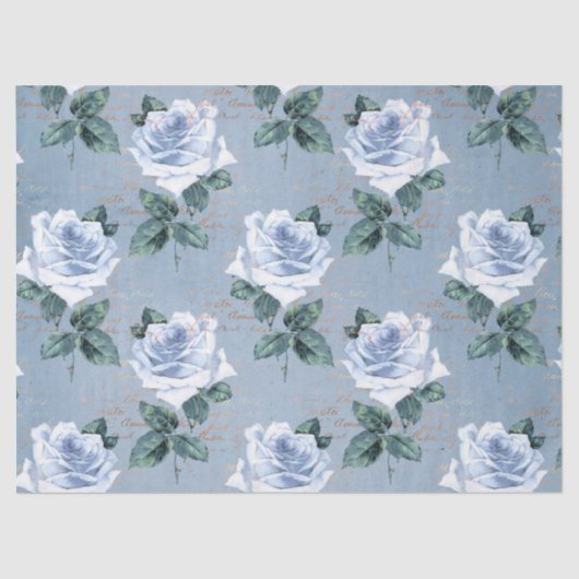 Shabby Floral Blue Series Design 1 Tissuepapier (Voorkant)