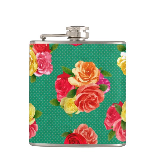 Shabby Floral Flask Heupfles (Voorkant)