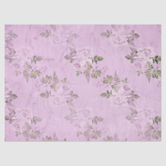Shabby Floral Paars Series Design 10 Tissuepapier (Voorkant)