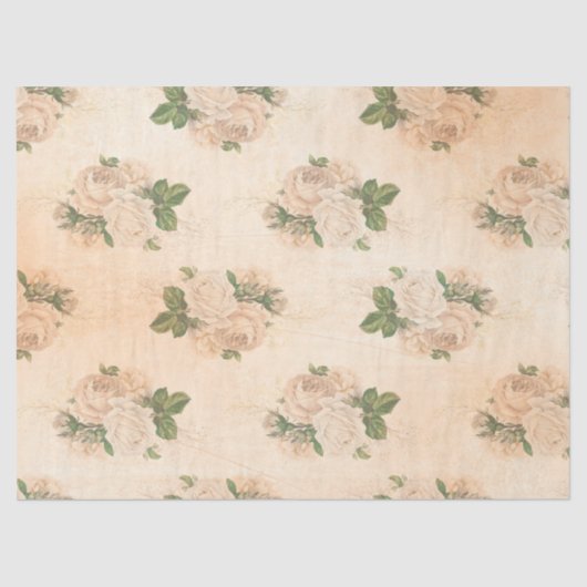 Shabby Floral Peach Series Design 2 Tissuepapier (Voorkant)