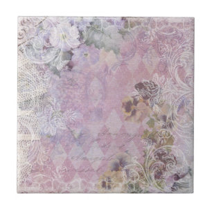 Shabby  Floral Tile Tegeltje