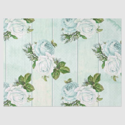 Shabby Floral Turquoise Series Design 11 Tissuepapier (Voorkant)