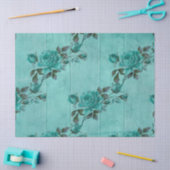 Shabby Floral Turquoise Series Design 2 Tissuepapier (Craft)