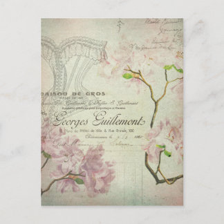 Shabby Flowers French Script Chic Corset Briefkaart