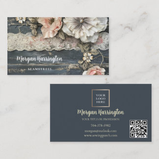 Shabby Flowers & Lace Business Card Visitekaartje