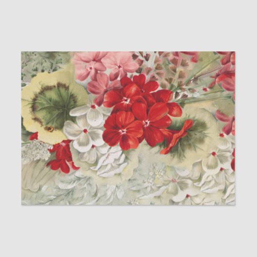 Shabby  ivoor roze rode spoelkolf tissuepapier (Voorkant)