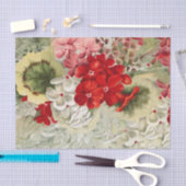 Shabby  ivoor roze rode spoelkolf tissuepapier (Craft)