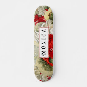 Shabby  ivoor roze rood spoelkleurig schaats skateboard