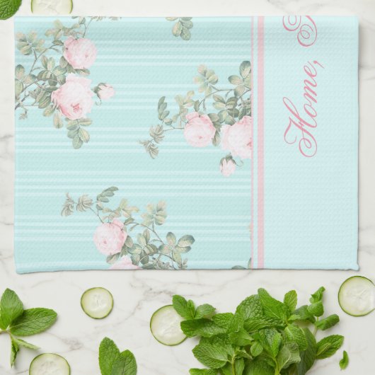 Shabby-keukenhanddoek Thuis, zoet huis, aangepast Theedoek (Gevouwen)