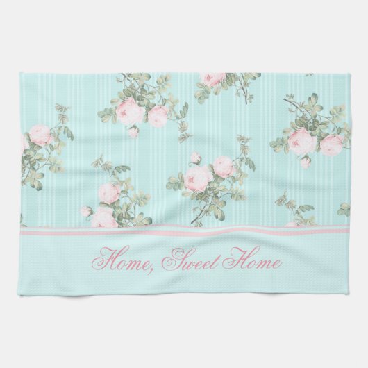 Shabby-keukenhanddoek Thuis, zoet huis, aangepast Theedoek (Horizontaal)