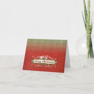 Shabby-kroonkandelaar kerstvakantie naaien feestdagen kaart