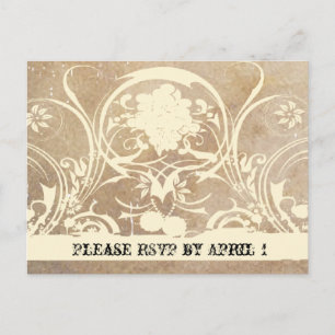 Shabby Lace Parchment RSVP Uitnodiging Briefkaart