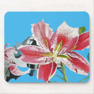 Shabby Lily Lillies Art Computer Mouse Mat Pad Muismat