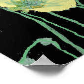 Shabby Oranje Red Waterverf Poppy Art Poster (Hoek)